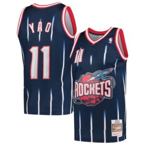 Yao Ming - Houston Rockets - Men's Mitchell & Ness Navy - Hardwood Classics - 2002/03