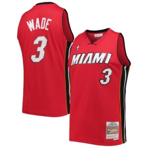 Dwayne Wade - Miami Heat - Men's Mitchell & Ness Red - 2005/06 - Hardwood Classics Jersey